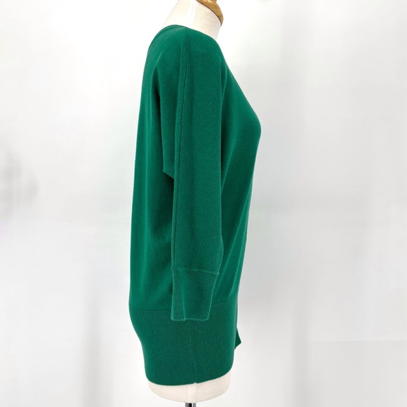 Cabi Banner Sweater # 5142 Emerald Green Zipper Front Double V-Neck, Medium - Picture 8 of 16